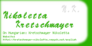 nikoletta kretschmayer business card